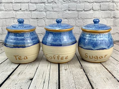 Tea Coffee Sugar Jars | Canterbury Pottery