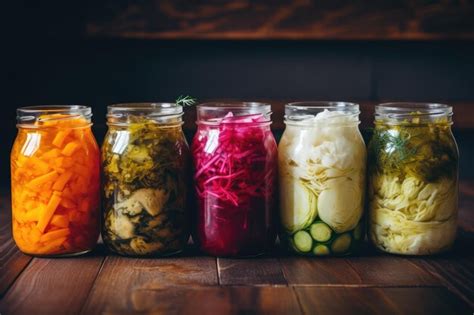 Premium Photo | Fermented Vegetables In Jars