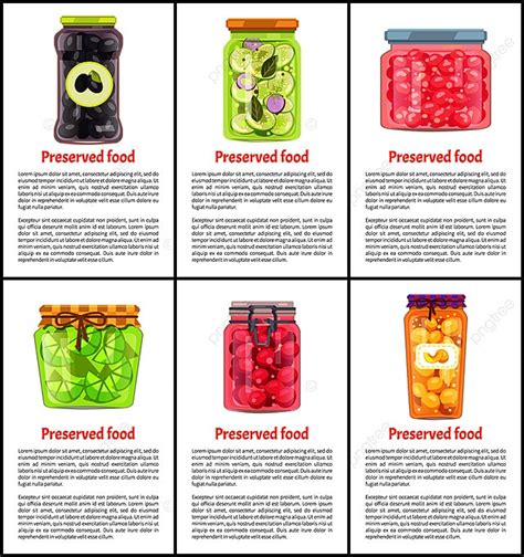 Preserved Food Vector Glass Labeled And Unlabeled Jars Template ...