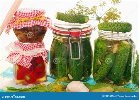 Jars of Homemade Vegetable Preserves Stock Photo - Image of horseradish ...