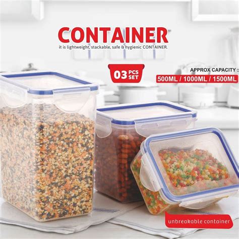 Buy Airtight Food Storage Containers - Set of 3 | DeoDap