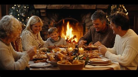 Free Family Holiday Dinner Photo - Family, Dinner, Fireplace | Download ...