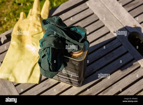 wood treatment with oil Stock Photo - Alamy