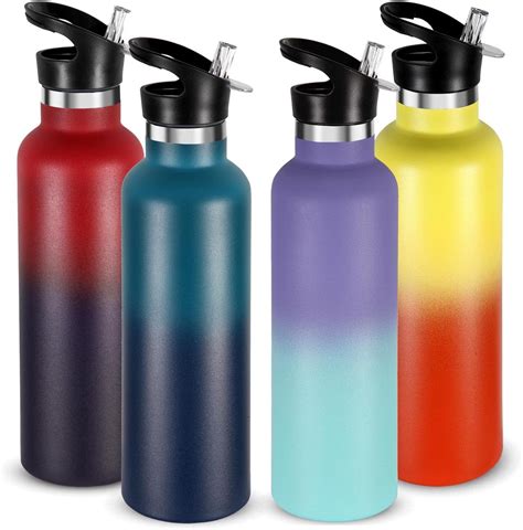 Amazon.com: Neihepal 24oz Insulated Water Bottles Bulk 4 Pack,Stainless ...