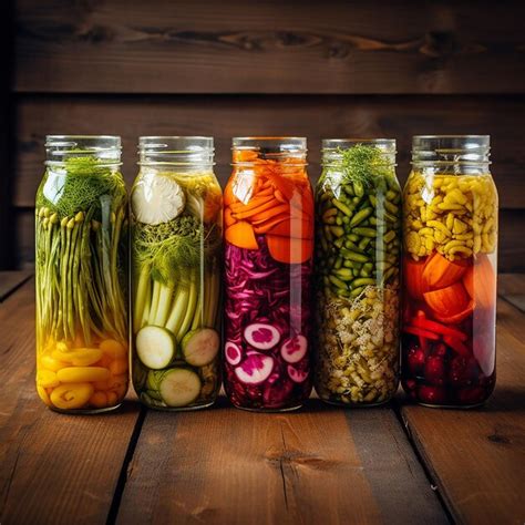Premium Photo | Fermented vegetables in jars