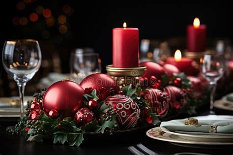 Ornamental Delight Festive Table Setting for a Holiday Feast, Christmas ...