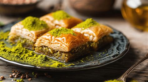 Crunchy Baklava Dessert Background, Baklava, Crunchy, Dessert ...