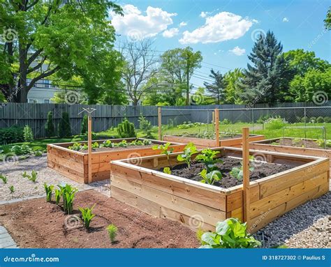 Building a DIY Wooden Raised Garden Bed Frame: Step-by-Step Guide Stock ...