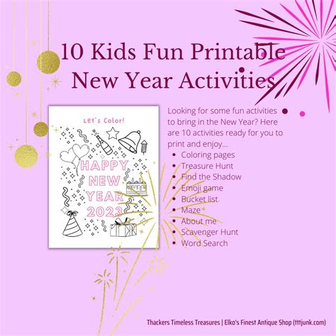 New Years Eve Kids Activities - Etsy