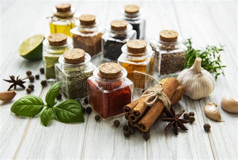 Jars with Dried Herbs, Spices Stock Image - Image of curry, aroma ...