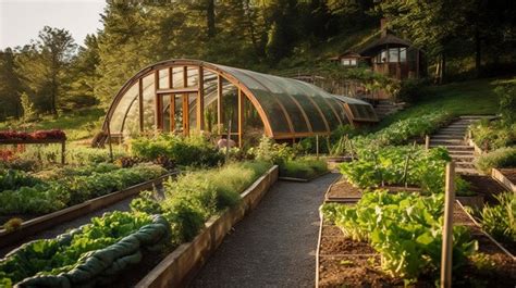 Premium AI Image | A Photo of Organic Vegetable Garden with Raised Beds ...