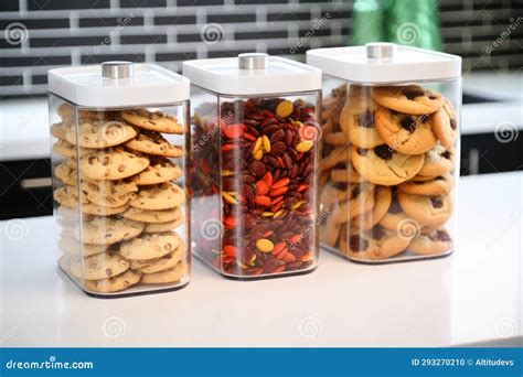Airtight Containers for Storing Holiday Cookies and Treats Stock Photo ...