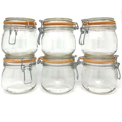 i Kito Glass Jars with Airtight Lids Wide Mouth 16oz, Glass Jar with ...
