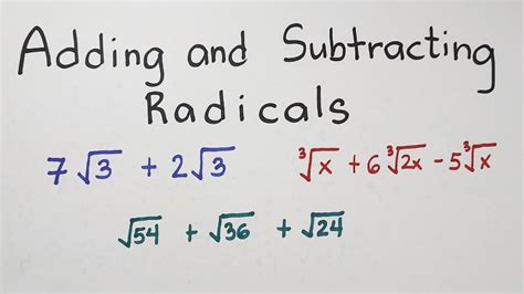 Addition Of Radical Expressions
