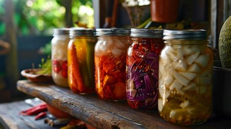 Premium Photo | Fermented vegetables in jars Fermented vegetables