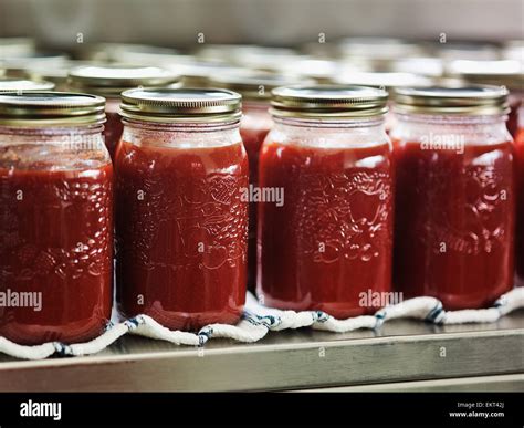 Jars of homemade tomato sauce; Montreal, Quebec, Canada Stock Photo - Alamy