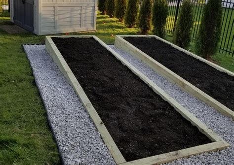 Beautiful Raised Bed Garden. Pressure-Treated Wood and Eco Natural Stain.