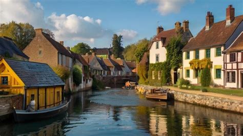 Premium Photo | Charming Villages Picturesque Landscapes of Quaint Towns