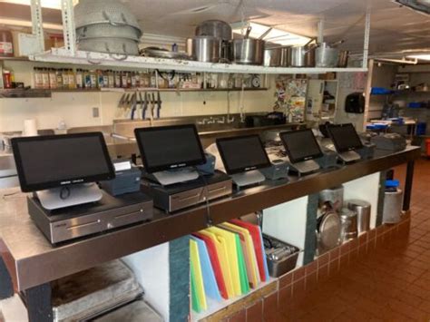 5 Micros 3700 POS Terminals with printers, 2 cash drawers, 4 kitchen ...