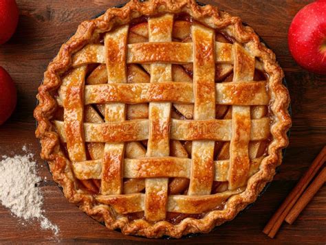 Delicious Apple Pie with Lattice Crust, Freshly Baked and Ready To ...