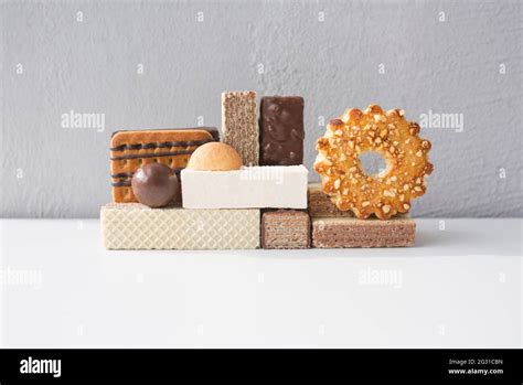 Balanced geometric composition of food shapes. Food design concept ...