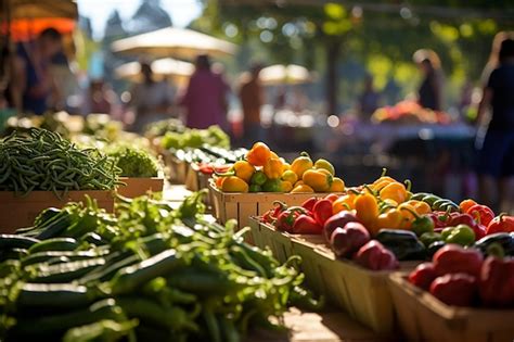 Premium Photo | Sunlit farmers markets with fresh produce