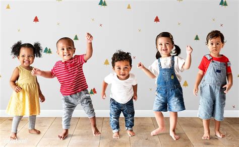 Download premium psd of Cute diverse toddlers dancing and having fun ...