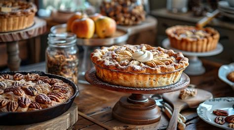 Photorealistic Display of a Rustic Dessert Spread | Premium AI ...