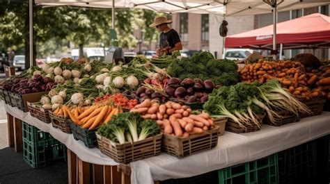 Premium Photo | A Photo of a Thriving Farmers Market with Fresh Local ...