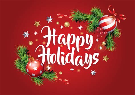 Holidays Greeting Card for Winter Happy Holidays Fir tree Branches ...