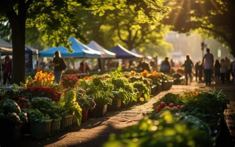 Premium AI Image | Fresh Finds Exploring a Vibrant Farmers Market Scene