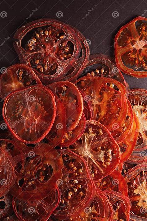 Crispy Dehydrated Tomato Slices Stock Photo - Image of crisp ...