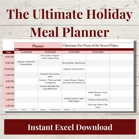 The Ultimate Holiday Meal Planner - Excel Version - Etsy