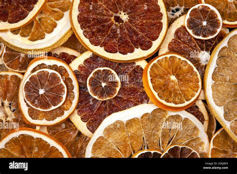 Dried slices of various citrus fruits Stock Photo - Alamy