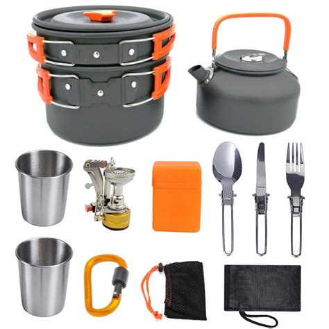 Portable camping cooker stove | Camping cooker, Camping cooking set ...