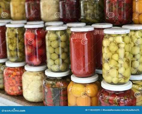 Bright Colorful Home Jarred Vegetables Stock Image - Image of jars ...
