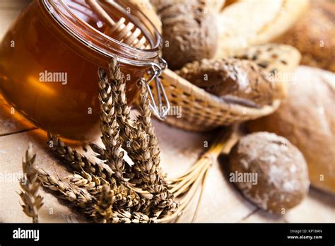 Traditional rural food with bread Stock Photo - Alamy