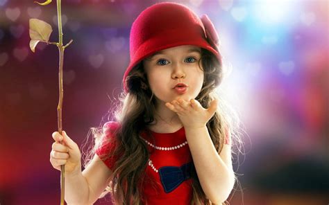 Download Little Girl Child In Red Dress Wallpaper | Wallpapers.com