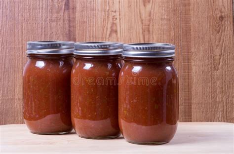 Three Jars of Homemade Tomato Sauce Stock Photo - Image of homemade ...
