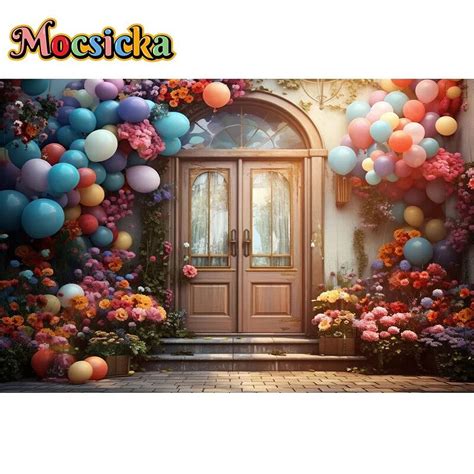 Spring Floral Wooden Door Backdrop For Kids Adult Art Portrait ...