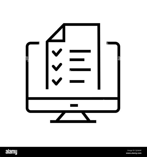 Online test icon outline hi-res stock photography and images - Alamy