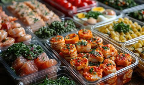 Meal Prep Containers Filled with Shrimp, Vegetables, and Grains Ready ...