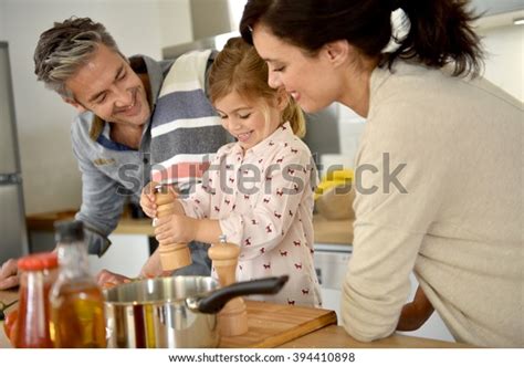 Parents Child Cooking Together Home Stock Photo 394410898 | Shutterstock
