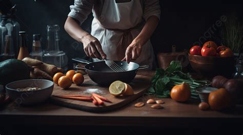 Person Cooking At The Kitchen Counter Background, Pictures Of Cooking ...