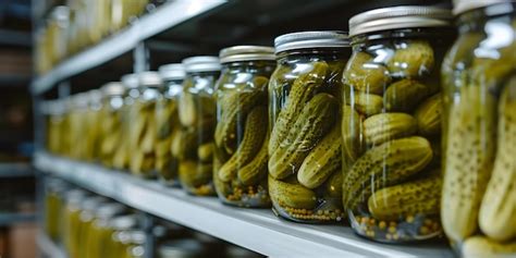 Premium Photo | Closeup of pickles jar with preservatives label on ...