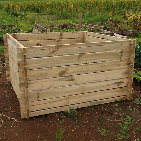 Primrose Outdoor Slatted Wooden Composter Large Natural Compost Bin 893 ...