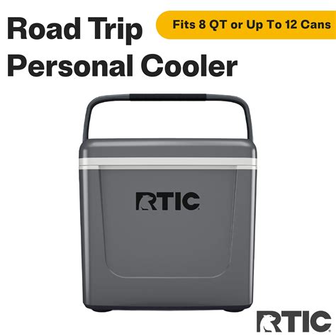 RTIC Road Trip Personal Cooler, 8 QT, 12 Can Hard-Sided Ice Chest ...