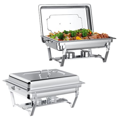 Chafing Dish Buffet Set 2 Pack, TINANA 8QT Stainless Steel Chafing ...