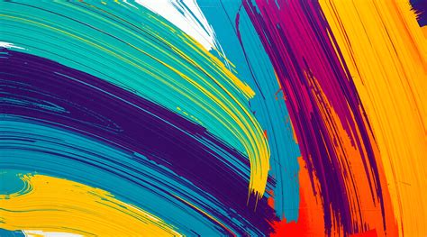 Download Vibrant Abstract Paint Strokes In Bold Colors Wallpaper ...