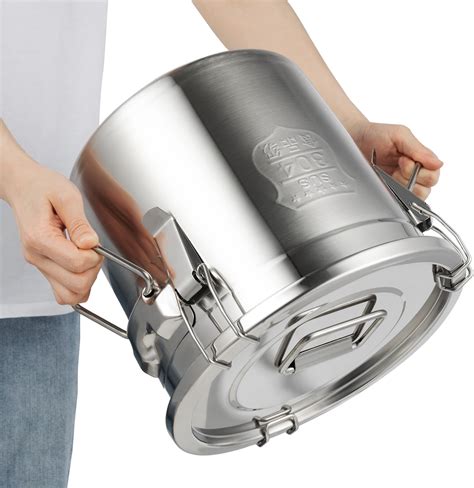 Amazon.com: HWBWE 304 Stainless Steel Airtight Canister with Airtight ...
